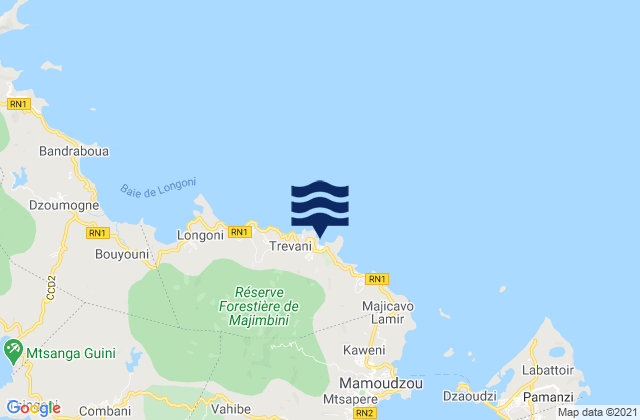Mappa delle Getijden in Koungou, Mayotte