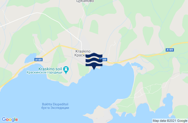 Mappa delle Getijden in Kraskino, Russia