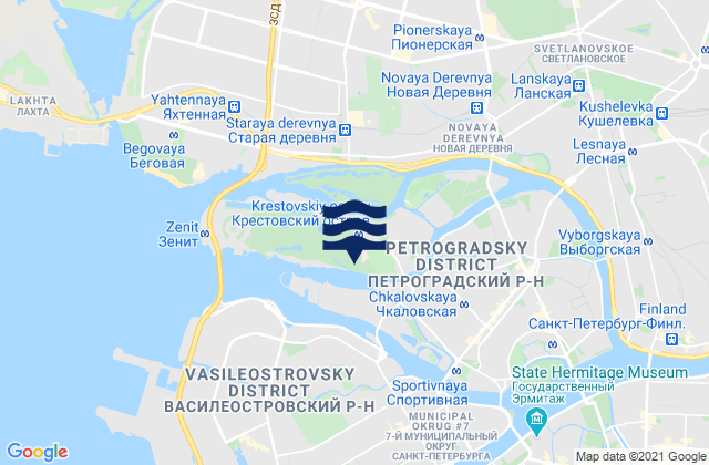 Mappa delle Getijden in Krestovskiy ostrov, Russia