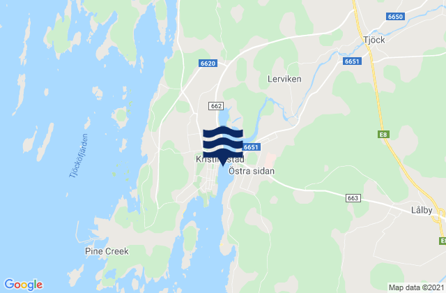 Mappa delle Getijden in Kristinestad, Finland