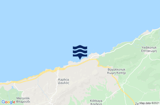 Mappa delle Getijden in Krídeia, Cyprus