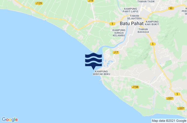 Mappa delle Getijden in Kuala Batu Pahat, Malaysia