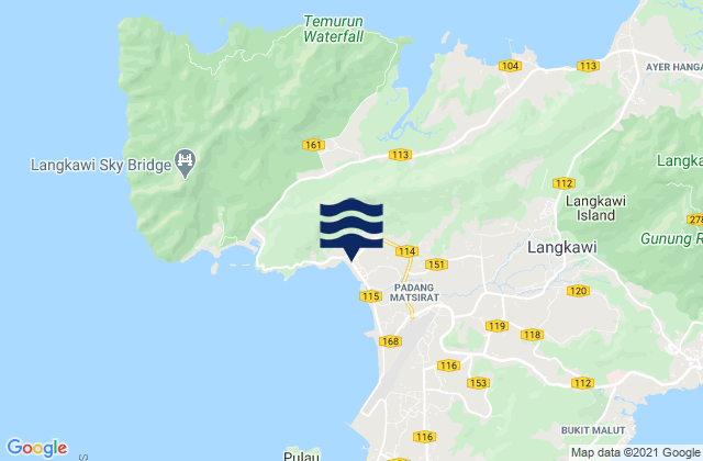 Mappa delle Getijden in Kuala Teriang, Malaysia