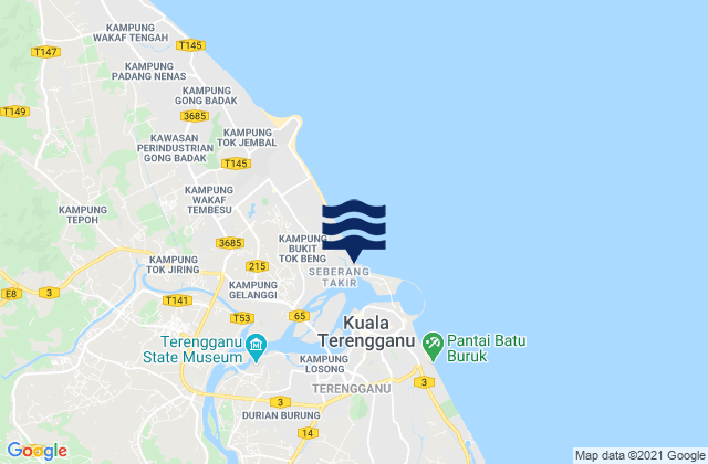 Mappa delle Getijden in Kuala Trengganu, Malaysia