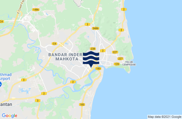 Mappa delle Getijden in Kuantan, Malaysia