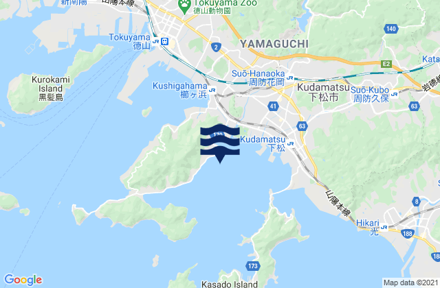 Mappa delle Getijden in Kudamatu, Japan