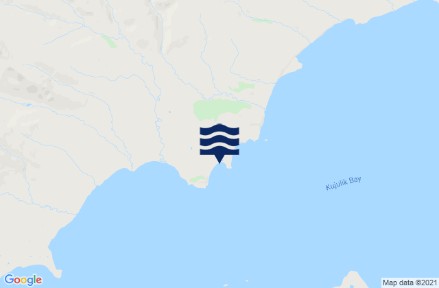 Mappa delle Getijden in Kujulik Bay (north Shore), United States