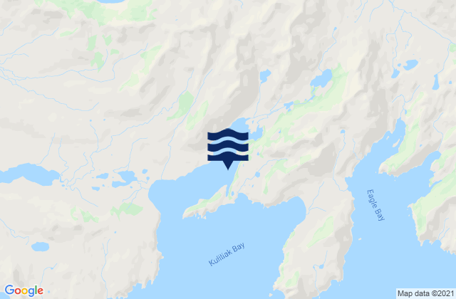 Mappa delle Getijden in Kuliliak Bay, United States