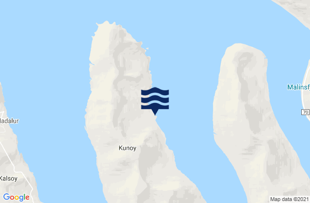 Mappa delle Getijden in Kunoy, Faroe Islands
