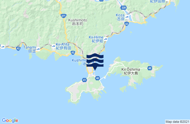 Mappa delle Getijden in Kusimoto, Japan
