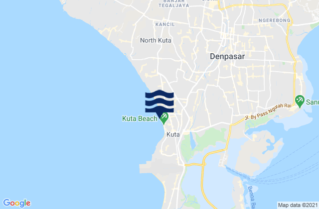 Mappa delle Getijden in Kuta Beach, Indonesia