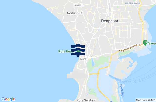 Mappa delle Getijden in Kuta, Indonesia