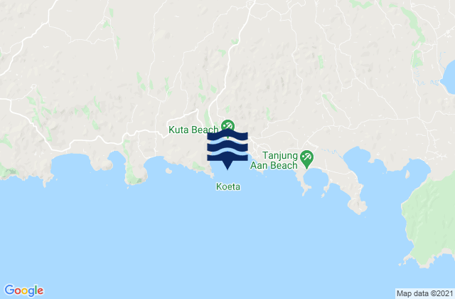 Mappa delle Getijden in Kute, Indonesia