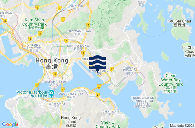 Mappa delle Getijden in Kwun Tong, Hong Kong