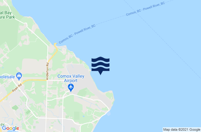 Mappa delle Getijden in Kye Bay, Canada