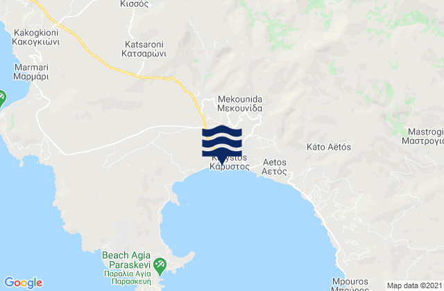 Mappa delle Getijden in Kárystos, Greece