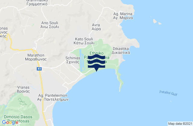 Mappa delle Getijden in Káto Soúlion, Greece