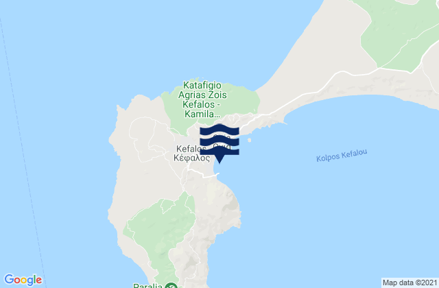 Mappa delle Getijden in Kéfalos, Greece