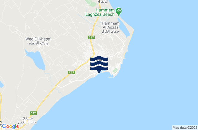 Mappa delle Getijden in Kélibia, Tunisia