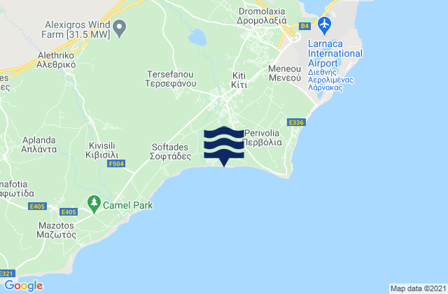 Mappa delle Getijden in Kíti, Cyprus