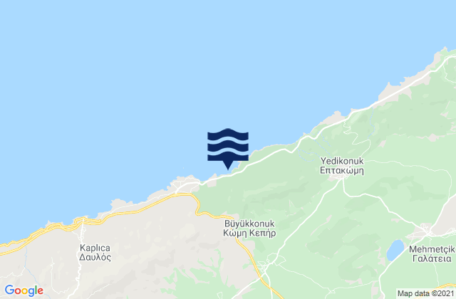 Mappa delle Getijden in Kómi, Cyprus