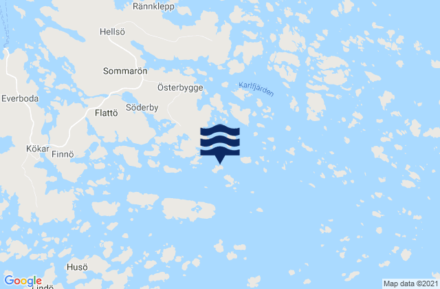 Mappa delle Getijden in Kökar, Aland Islands