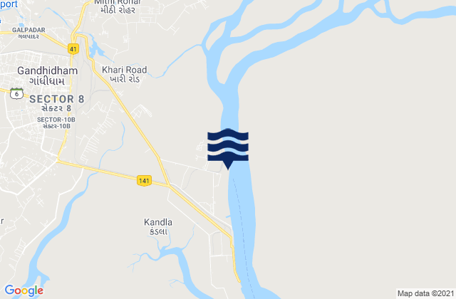 Mappa delle Getijden in Kāndla, India