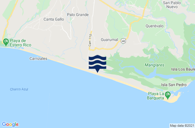 Mappa delle Getijden in La Barqueta, Panama