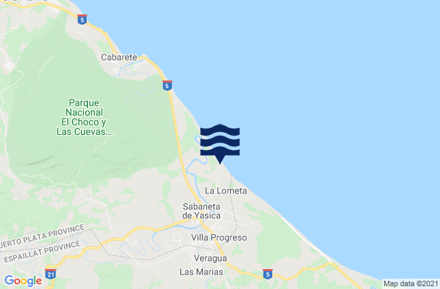 Mappa delle Getijden in La Boca, Dominican Republic