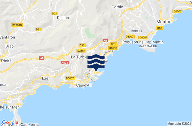 Mappa delle Getijden in La Condamine, Monaco