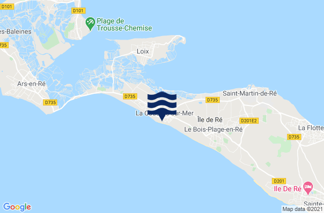 Mappa delle Getijden in La Couarde-sur-Mer, France