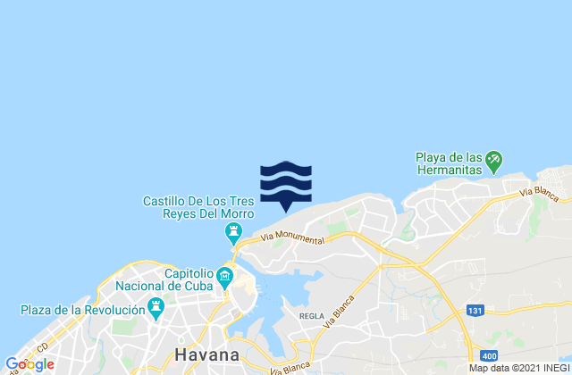 Mappa delle Getijden in La Habana, Cuba