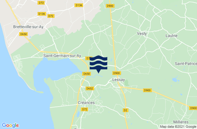 Mappa delle Getijden in La Haye-du-Puits, France
