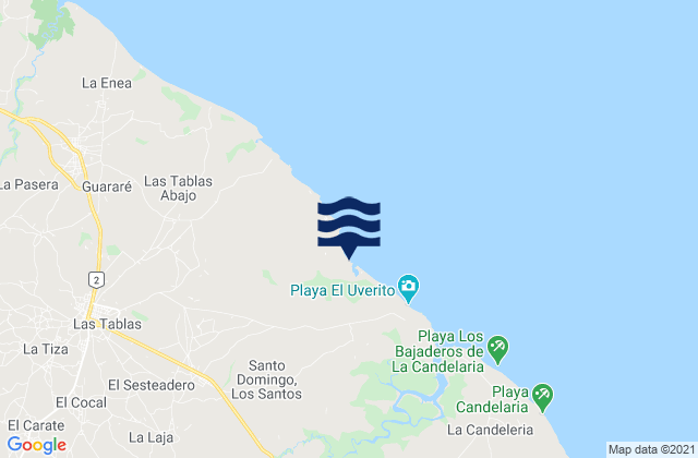 Mappa delle Getijden in La Laja, Panama