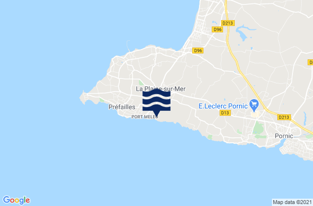 Mappa delle Getijden in La Plaine-sur-Mer, France