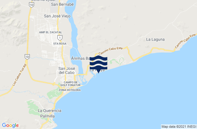 Mappa delle Getijden in La Playa, Mexico
