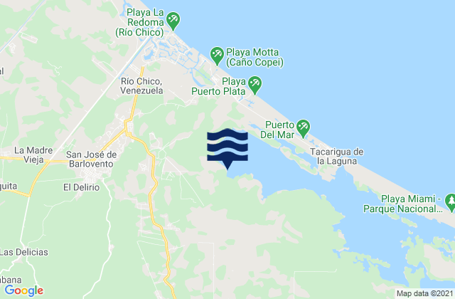 Mappa delle Getijden in La Playita, Venezuela