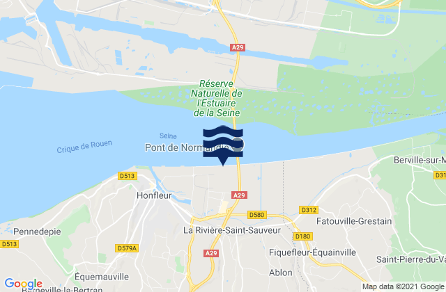 Mappa delle Getijden in La Rivière-Saint-Sauveur, France