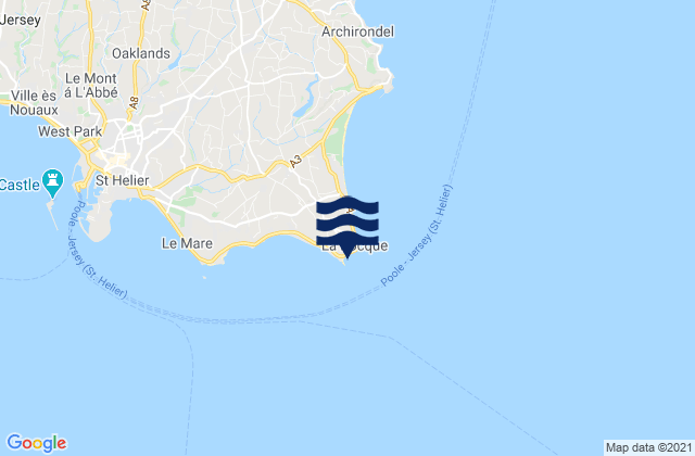 Mappa delle Getijden in La Rocque Beach, France