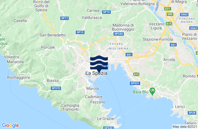 Mappa delle Getijden in La Spezia, Italy