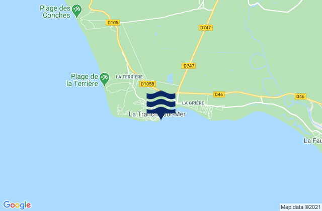 Mappa delle Getijden in La Tranche-sur-Mer, France