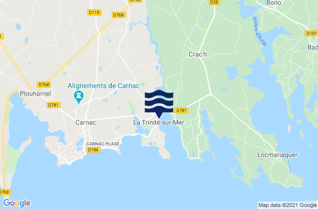 Mappa delle Getijden in La Trinité-sur-Mer, France