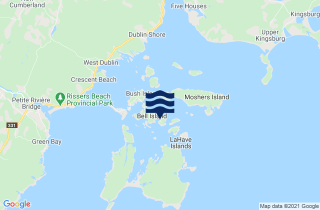 Mappa delle Getijden in LaHave Island, Canada
