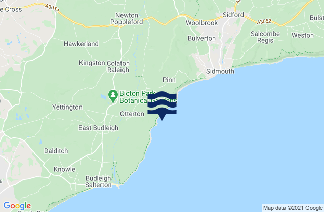 Mappa delle Getijden in Ladram Bay, United Kingdom
