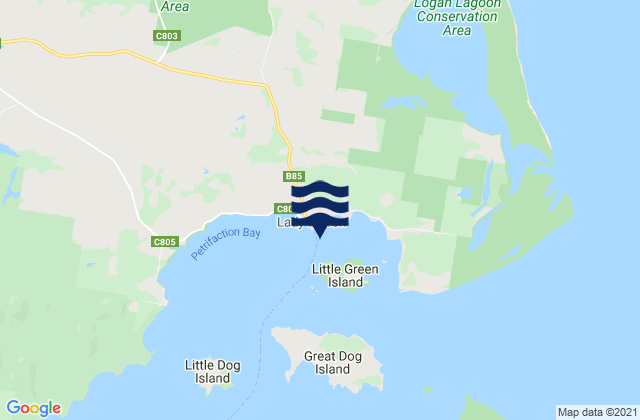 Mappa delle Getijden in Lady Barron Harbour, Australia