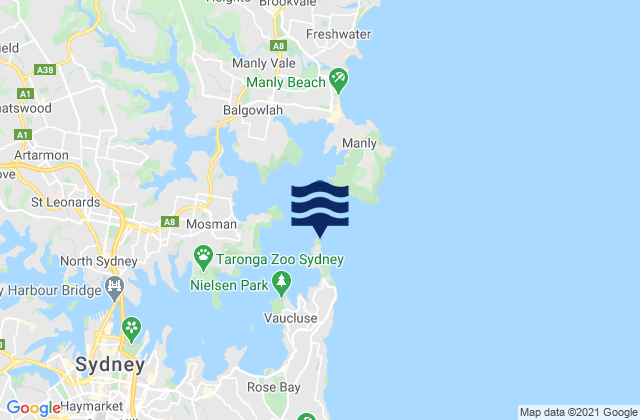 Mappa delle Getijden in Lady Jane Bay, Australia