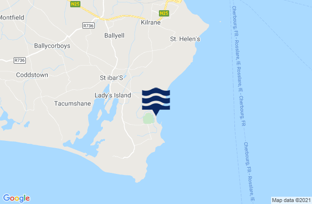 Mappa delle Getijden in Lady’s Island, Ireland