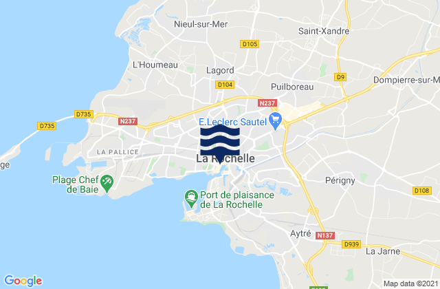 Mappa delle Getijden in Lagord, France