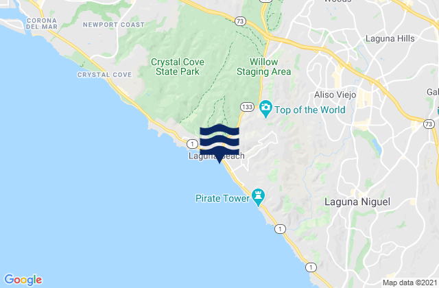 Mappa delle Getijden in Laguna Hills, United States