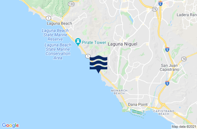 Mappa delle Getijden in Laguna Niguel, United States